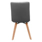 MILA TOP GRAIN LEATHER SWIVEL DINING CHAIR IN GREY - MyChocolateWood