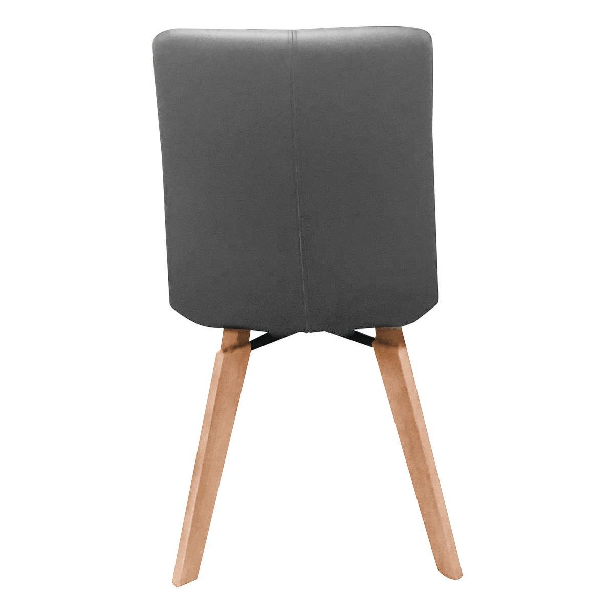 MILA TOP GRAIN LEATHER SWIVEL DINING CHAIR IN GREY - MyChocolateWood