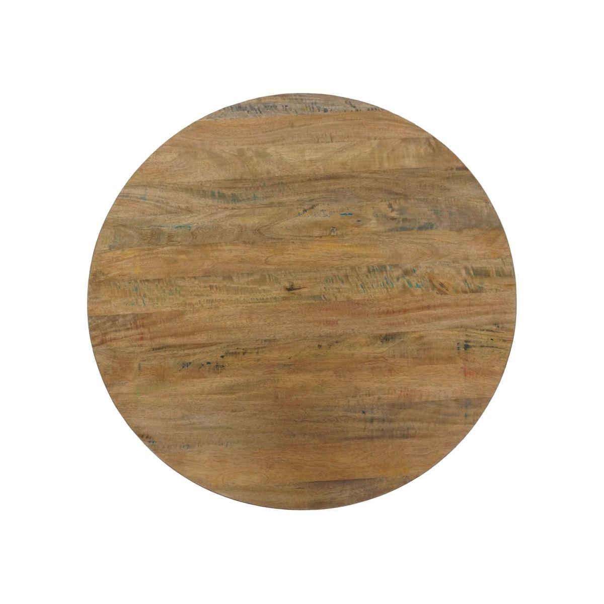 MAYO ROUND MANGO WOOD COFFEE TABLE IN A RUSTIC FINISH