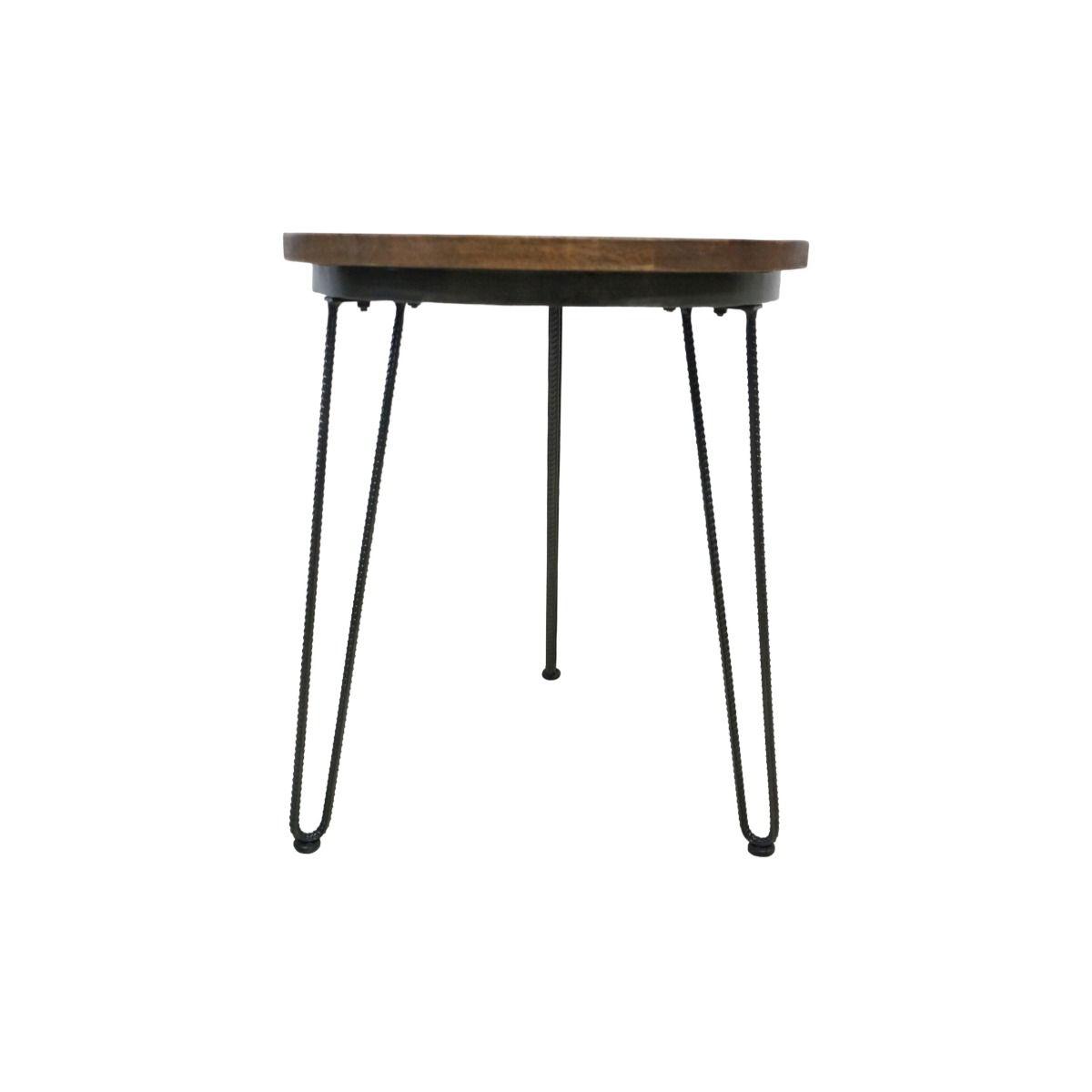 MAYO ROUND MANGO WOOD LAMP/SIDE TABLE IN A RUSTIC FINISH