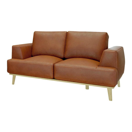 PAMELA 2-SEATER ITALIAN LEATHER SOFA IN TAN
