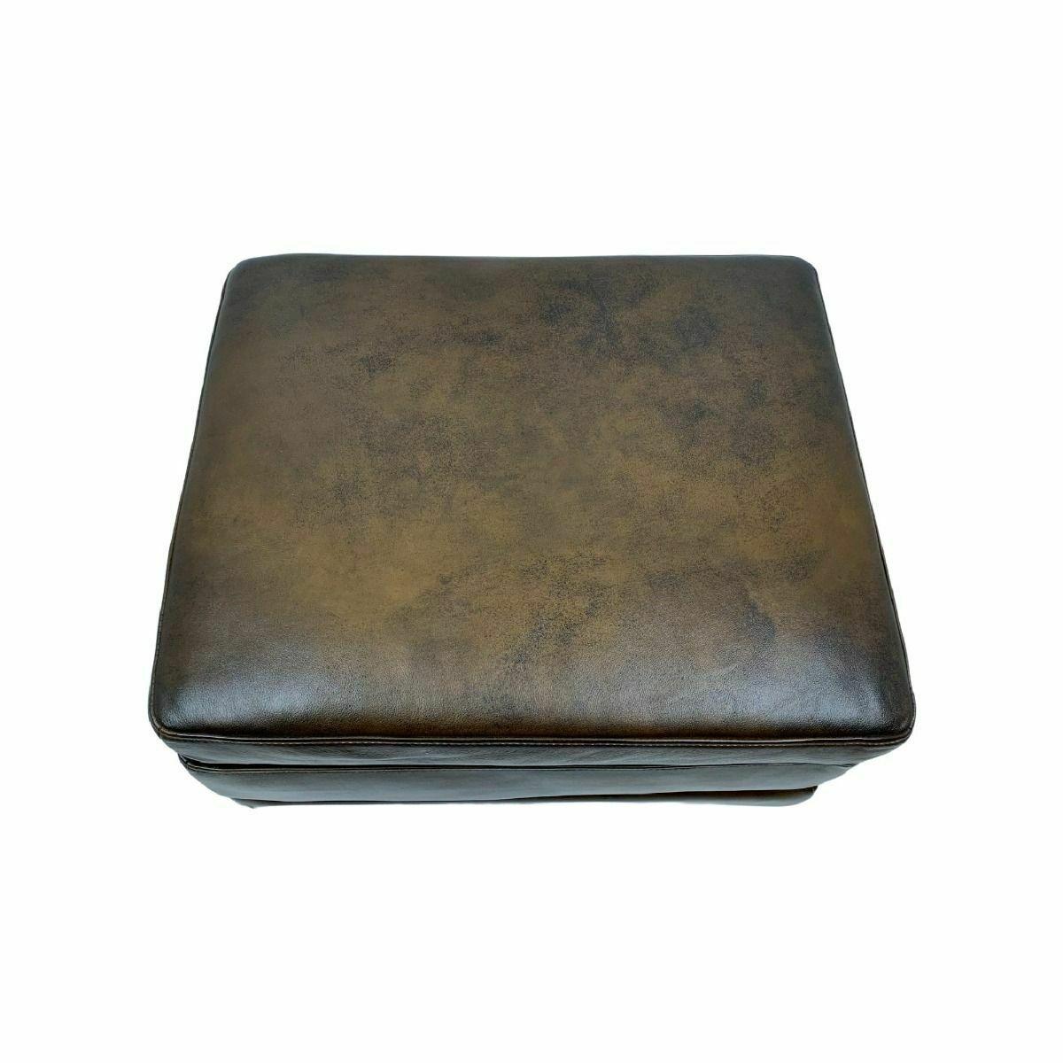 WESTBURY OTTOMAN IN TOP GRAIN LEATHER - LATTE FINISH