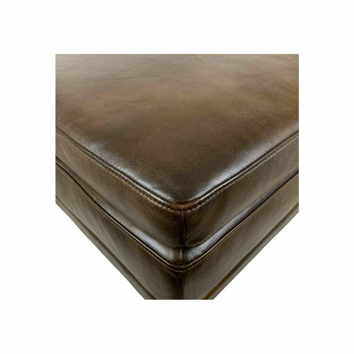 WESTBURY OTTOMAN IN TOP GRAIN LEATHER - LATTE FINISH