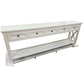 BRITTANY FRENCH PROVINCIAL CONSOLE TABLE /HALL TABLE 5 DRAWERS IN WHITE