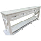 BRITTANY FRENCH PROVINCIAL CONSOLE TABLE /HALL TABLE 5 DRAWERS IN WHITE