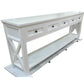 BRITTANY FRENCH PROVINCIAL CONSOLE TABLE /HALL TABLE 5 DRAWERS IN WHITE