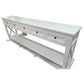 BRITTANY FRENCH PROVINCIAL CONSOLE TABLE /HALL TABLE 5 DRAWERS IN WHITE