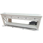 BRITTANY FRENCH PROVINCIAL CONSOLE TABLE /HALL TABLE 5 DRAWERS IN WHITE