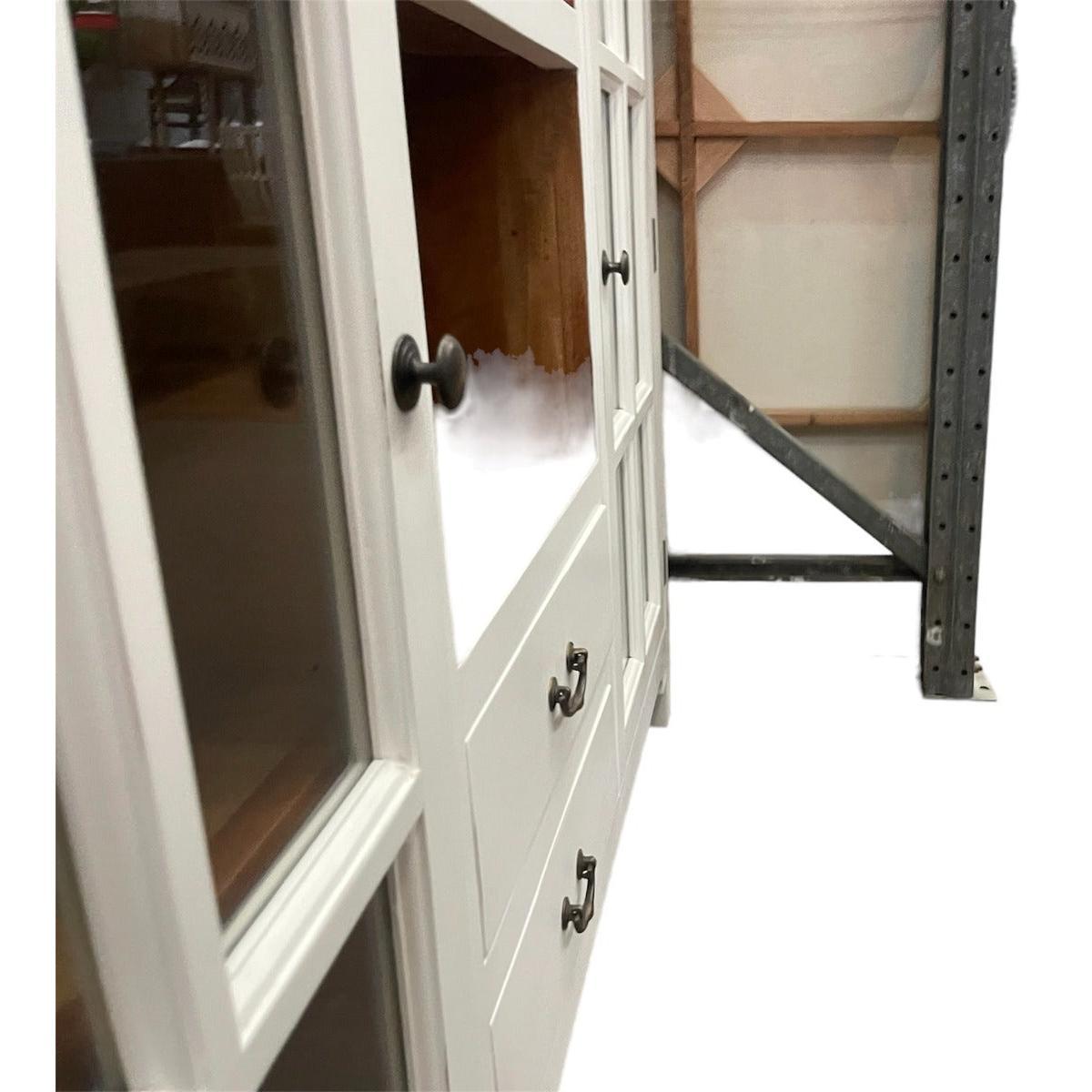 GENEVA HAMPTON STYLE 2 TONE KITCHEN CABINET WITH 2 DOORS 2 DRAWERS & 3 OPEN SHELVES - MyChocolateWood