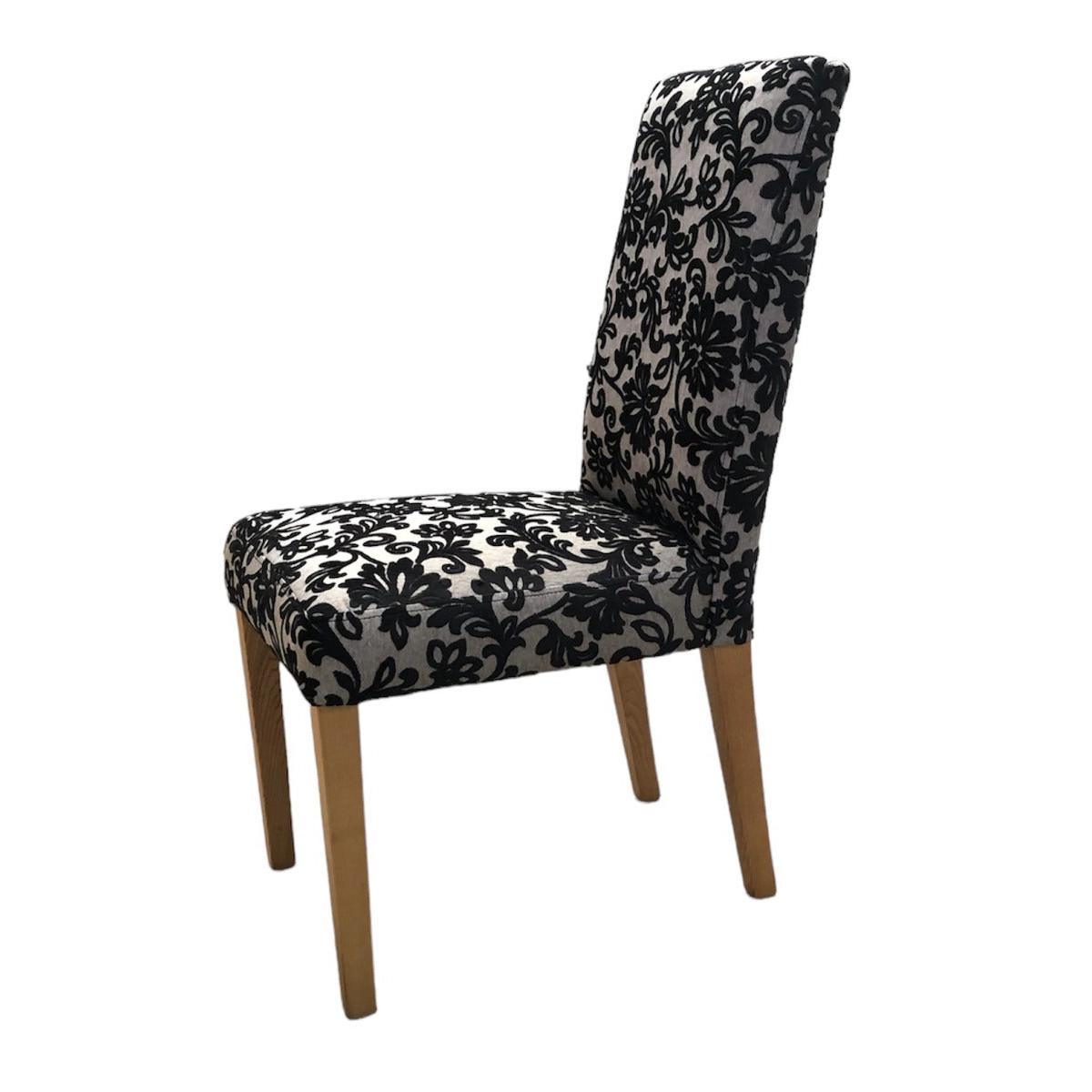 MARYLAND WARWICK ONYX VIVALDI FABRIC WITH NO SCROLL DINING CHAIRS MADE TO ORDER