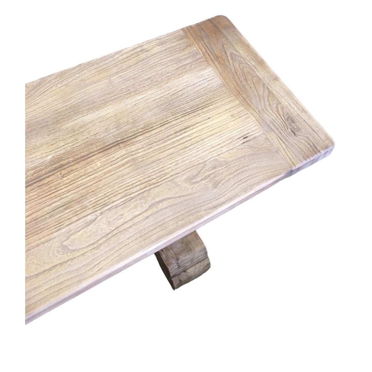 RHIANNON FARMHOUSE RUSTIC DINING TABLE 300CM + 2 X RHIANNON FARMHOUSE BENCHES IN RECYCLED ELM