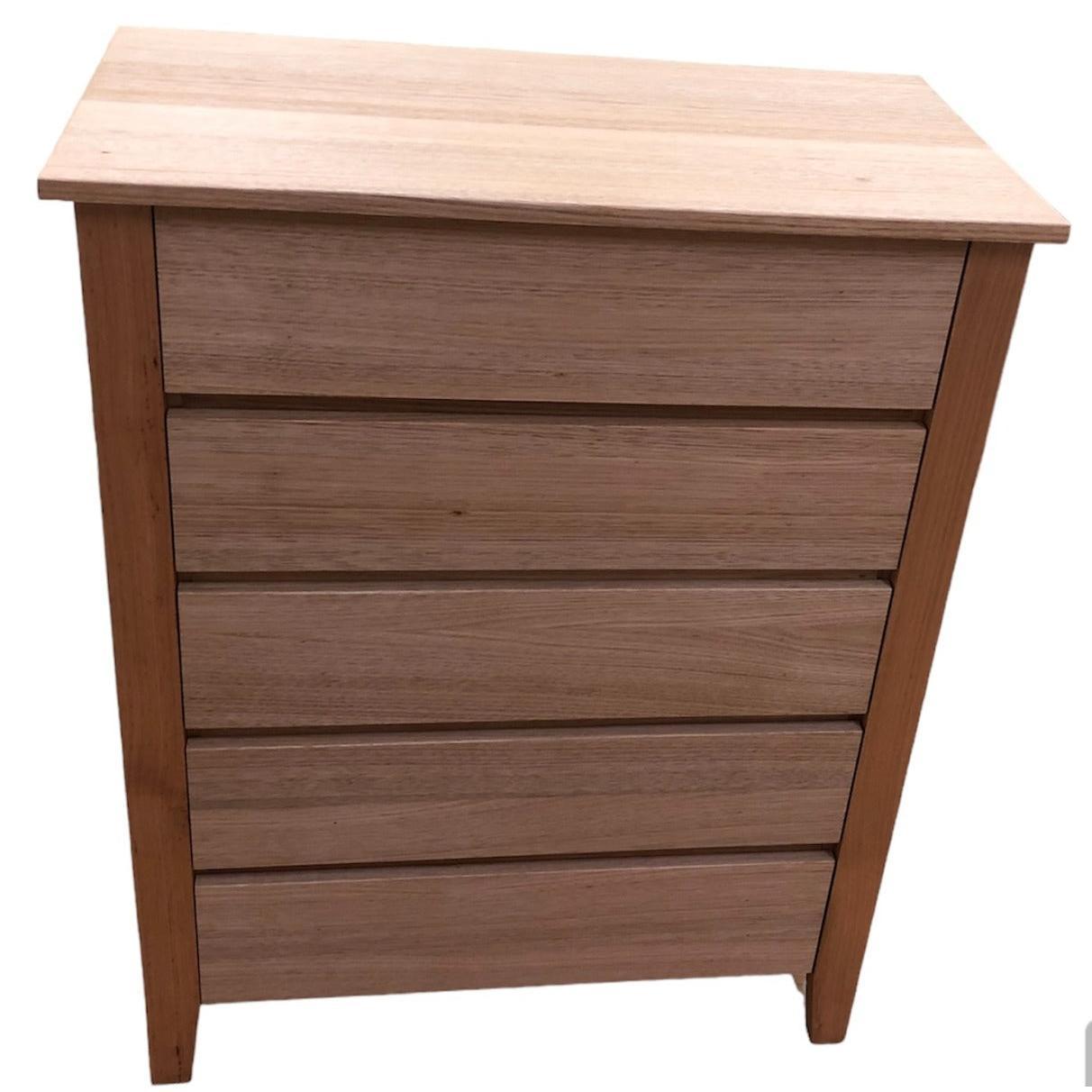 AUSTRALIAN CUSTOM-MADE SOLID MARGIE VICTORIAN ASH 5 DRAWER TALLBOY NONTOXIC - MyChocolateWood