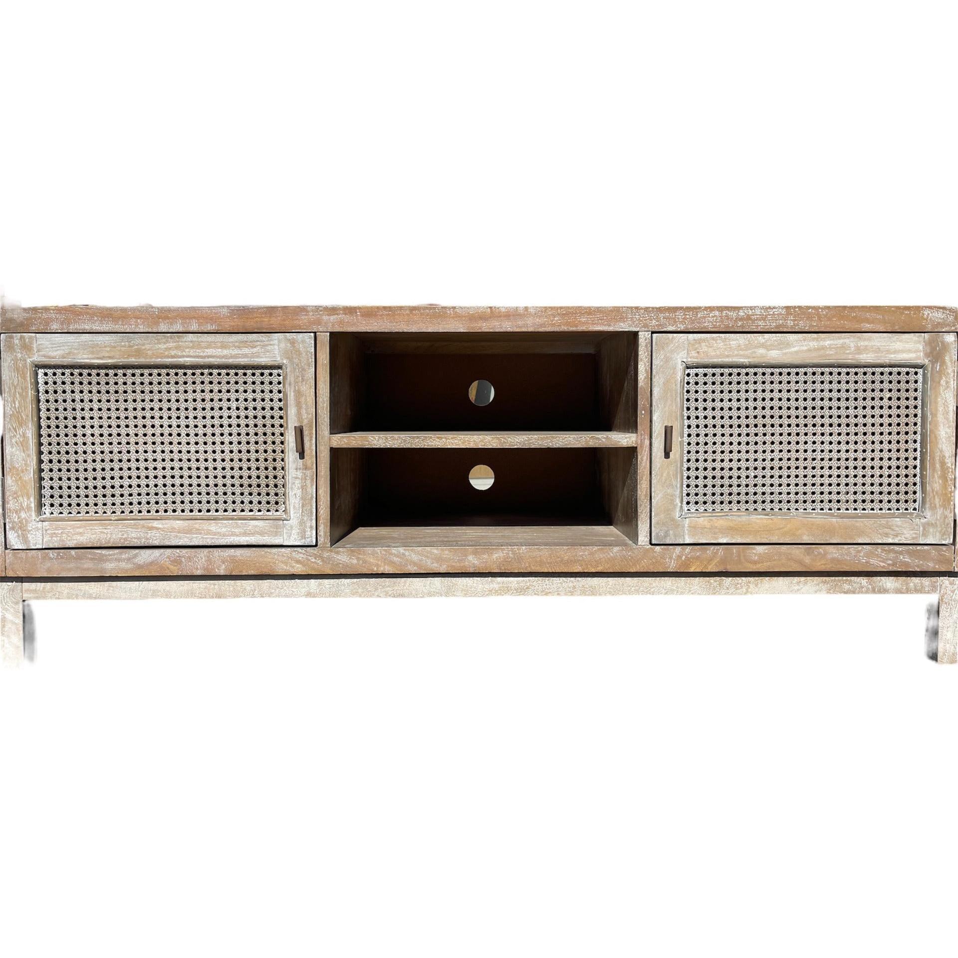 ELDRIDGE GREYWASH MANGO WOOD TV/ENTERTAINMENT UNIT