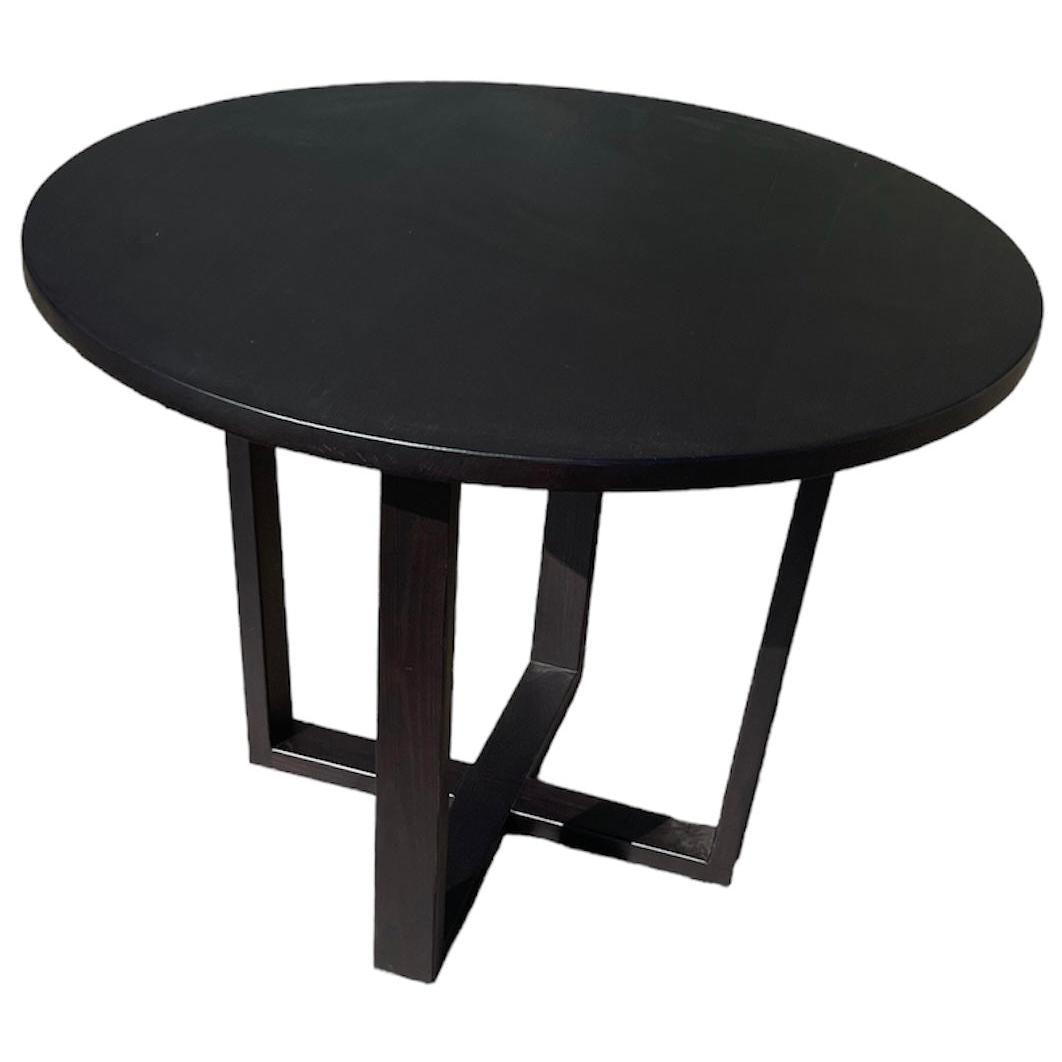 CUSTOM MADE FELINI ROUND DINING TABLE IN SOLID TASSIE OAK 1000MM IN SOLID BLACK