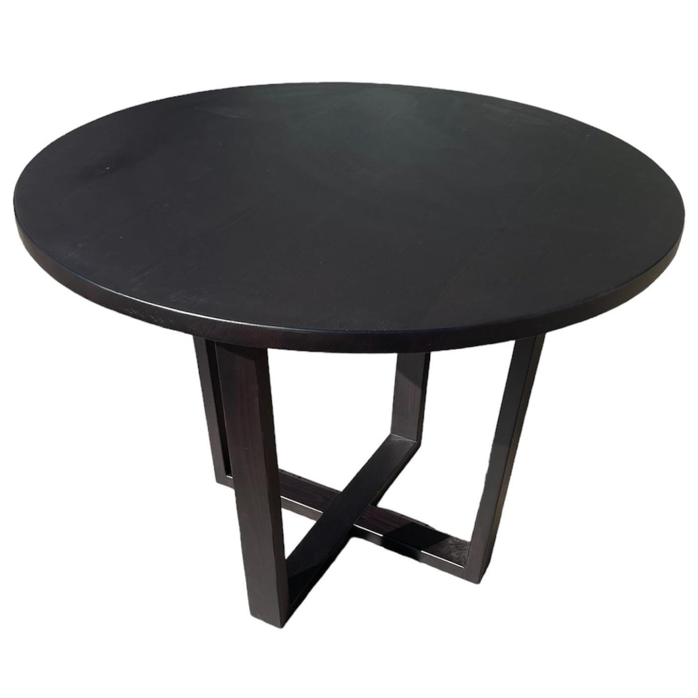 CUSTOM MADE FELINI ROUND DINING TABLE IN SOLID TASSIE OAK 1000MM IN SOLID BLACK
