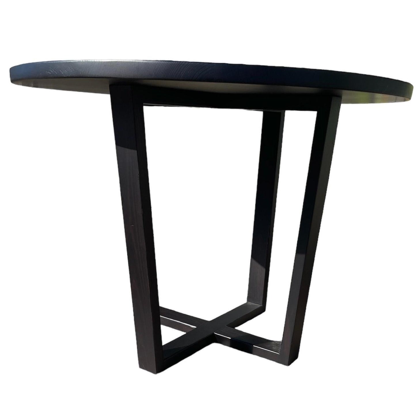 CUSTOM MADE FELINI ROUND DINING TABLE IN SOLID TASSIE OAK 1000MM IN SOLID BLACK