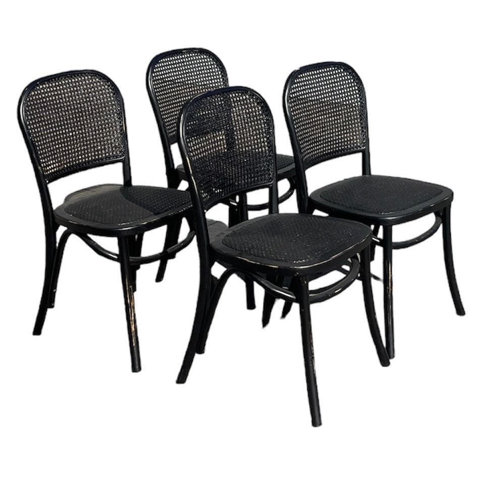 4 X BERMUDA DINING CHAIR IN DISTRESSED BLACK
