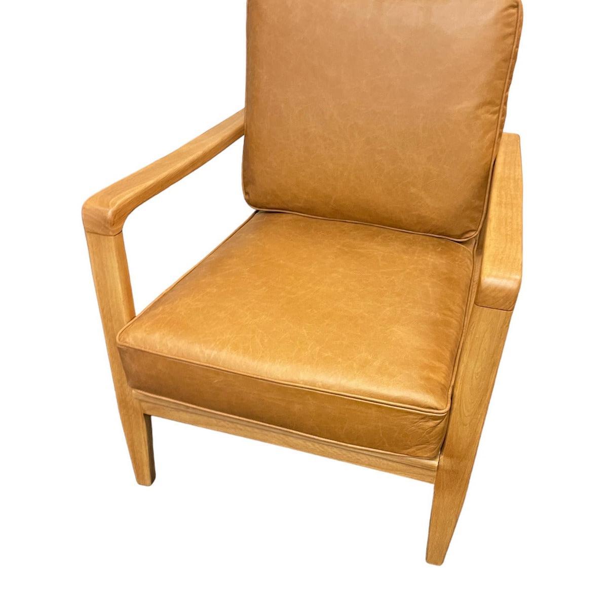 FINN LEATHER BUCKLE ARMCHAIR IN COLOMBIA BROWN - MyChocolateWood