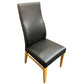 BOSTON TOP GRADE LEATHER DINING CHAIR BLACK/CLEAR LACQUER LEGS