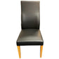 BOSTON TOP GRADE LEATHER DINING CHAIR BLACK/CLEAR LACQUER LEGS