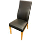 BOSTON TOP GRADE LEATHER DINING CHAIR BLACK/CLEAR LACQUER LEGS
