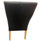 BOSTON TOP GRADE LEATHER DINING CHAIR BLACK/CLEAR LACQUER LEGS