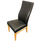 BOSTON TOP GRADE LEATHER DINING CHAIR BLACK/CLEAR LACQUER LEGS