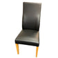 BOSTON TOP GRADE LEATHER DINING CHAIR BLACK/CLEAR LACQUER LEGS