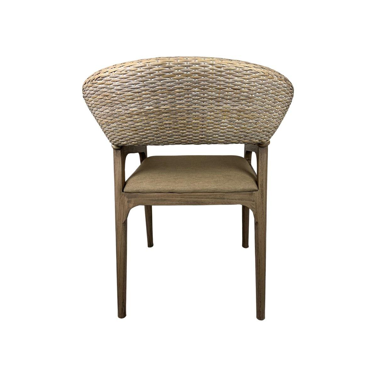 RICCO HAMPTONS CHAIR DINING CHAIR ARMCHAIR SMOKE GREY WASH RATTAN SOREL LEGS - MyChocolateWood