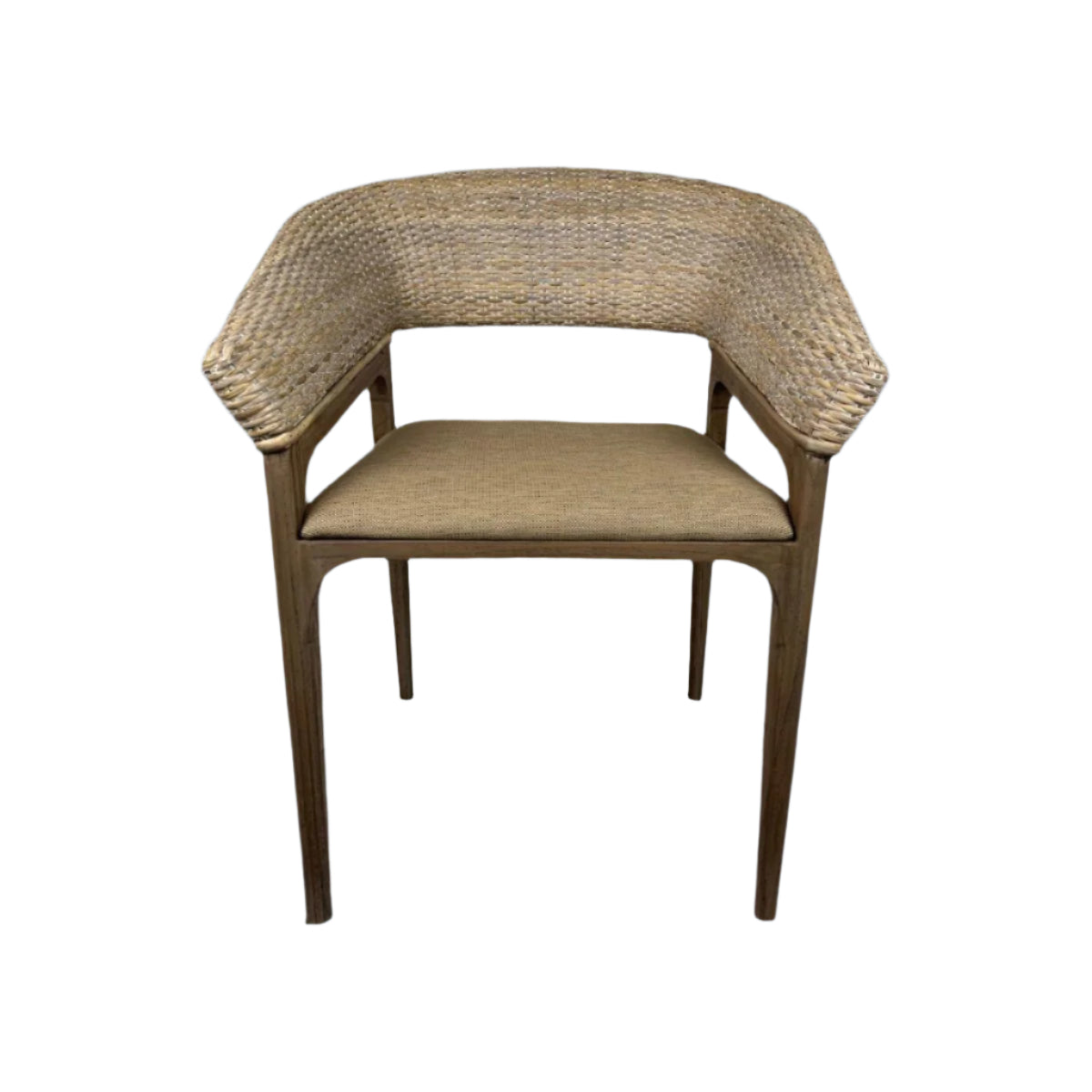 RICCO HAMPTONS CHAIR DINING CHAIR ARMCHAIR SMOKE GREY WASH RATTAN SOREL LEGS - MyChocolateWood