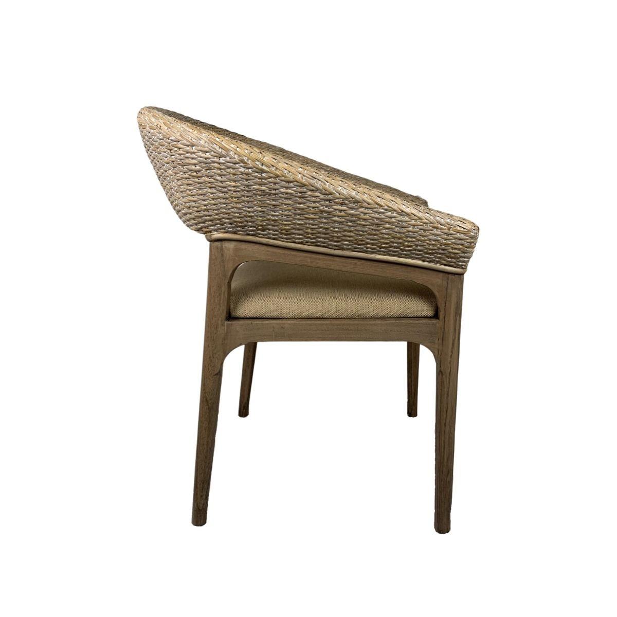 RICCO HAMPTONS CHAIR DINING CHAIR ARMCHAIR SMOKE GREY WASH RATTAN SOREL LEGS - MyChocolateWood