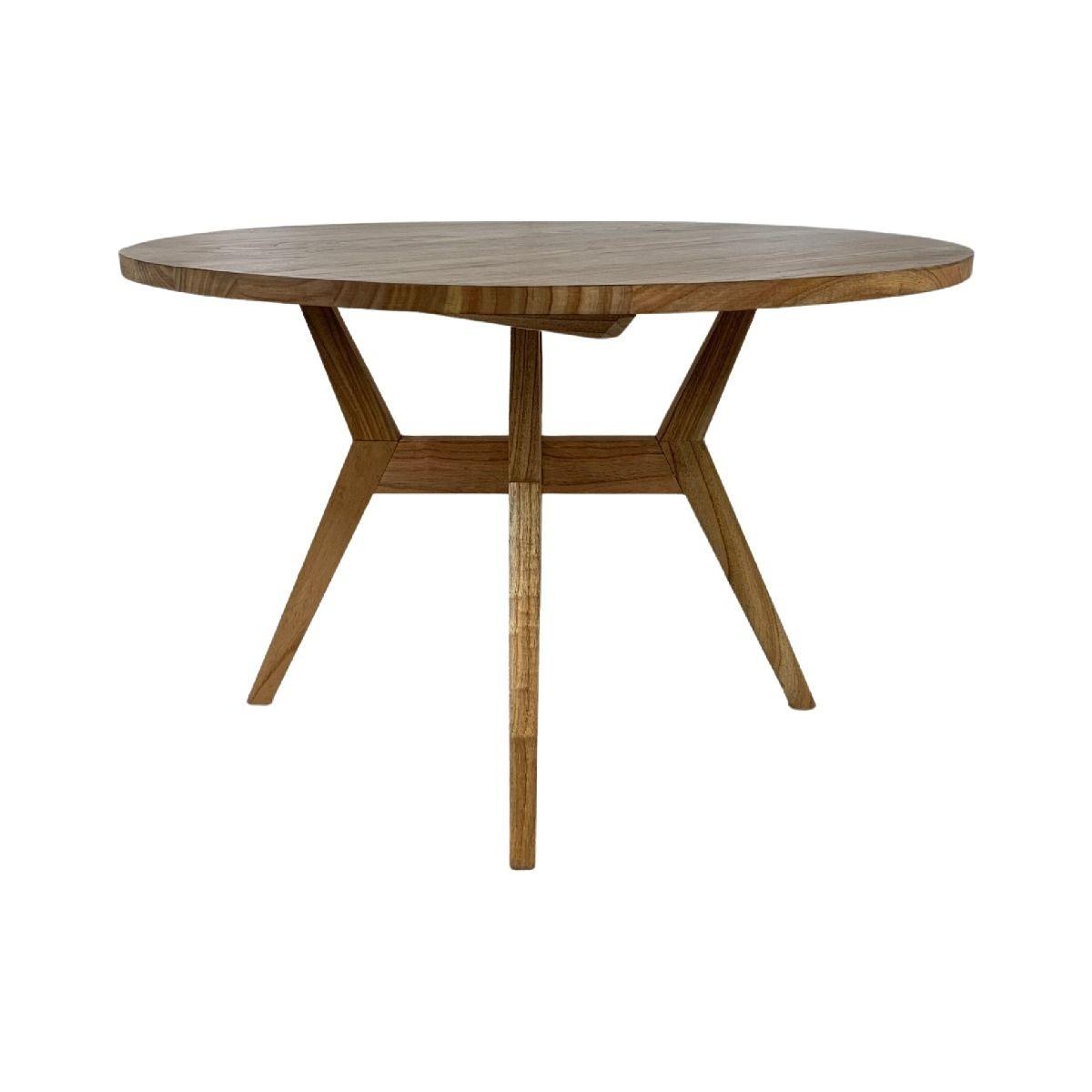 BALI SOLID MINDI WOOD TIMBER 120CM ROUND DINING TABLE