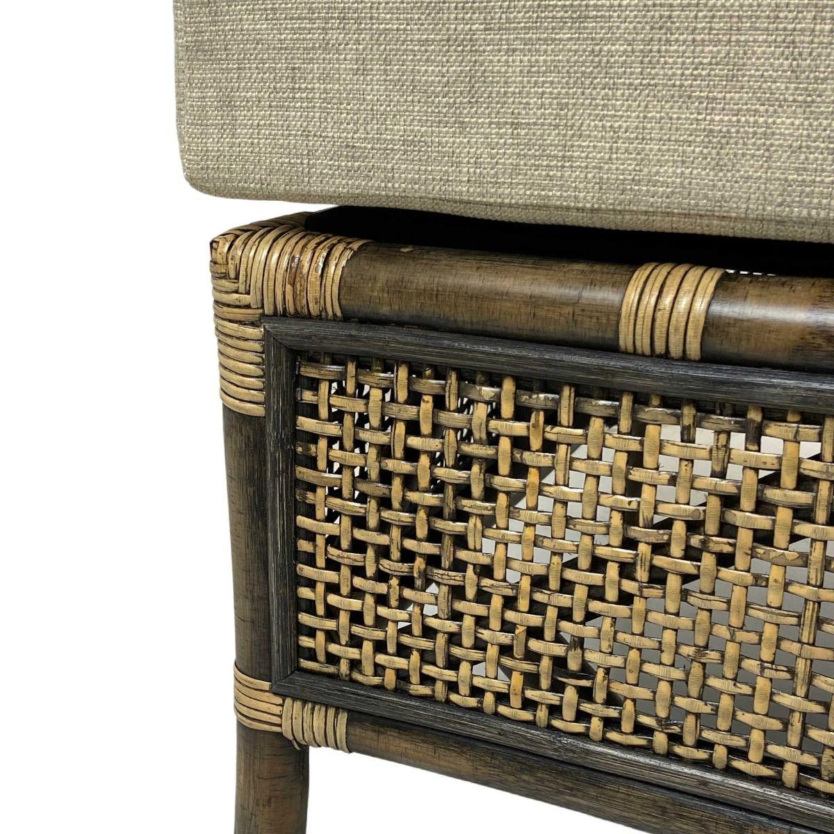 CAMINO RATTAN & MANGO OTTOMAN BLACK SHADOW - MyChocolateWood