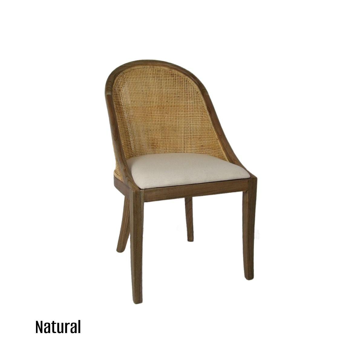 SOUTHAMPTON SOLID MINDI WOOD HAMPTONS RATTAN DINING CHAIR/ LOUNGE CHAIR IN NATURAL