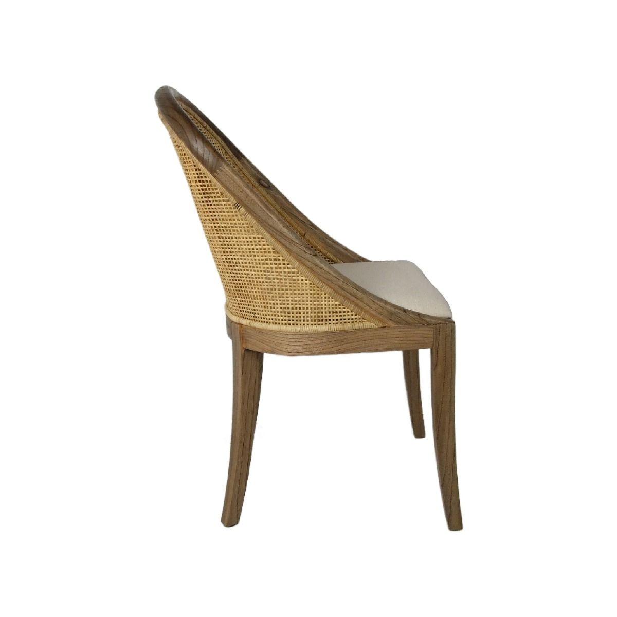 SOUTHAMPTON SOLID MINDI WOOD HAMPTONS RATTAN DINING CHAIR/ LOUNGE CHAIR IN NATURAL