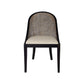 SOUTHAMPTON HAMPTONS SOLID MINDI WOOD/ RATTAN DINING CHAIR/ LOUNGE CHAIR IN SMOKED GREYWASH