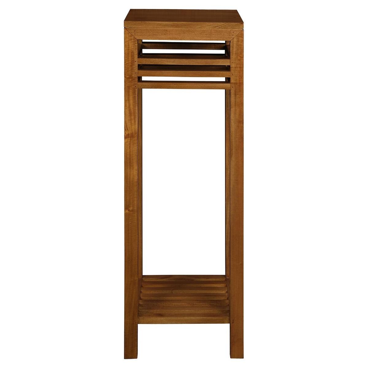 EBONY SOLID MAHOGANY TIMBER PLANT STAND - LIGHT PECAN