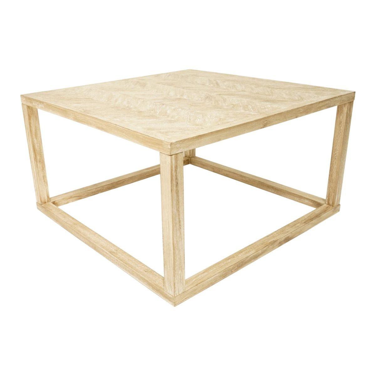 BENJI WHITE WASH SQUARE COFFEE TABLE IN MINDI WOOD