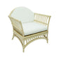 DENIZE HAMPTONS RATTAN ARMCHAIR IN NATURAL WITH A WHITE CUSHION AND AN ADDITIONAL OUTDOORS COVER IN BROWN & WHITE STRIPES - MyChocolateWood