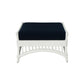 DENIZE HAMPTONS RATTAN OTTOMAN/POUF/FOOTSTOOL WITH CUSHION WHITE/NAVY - MyChocolateWood