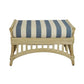 DENIZE HAMPTONS RATTAN OTTOMAN/POUF/FOOTSTOOL WITH CUSHION NATURAL/WHITE AND AN ADDITIONAL OUTDOORS COVER IN BLUE & WHITE STRIPES - MyChocolateWood