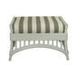 DENIZE HAMPTONS RATTAN OTTOMAN/POUF/FOOTSTOOL IN WHITE WITH A NAVY CUSHION AND AN ADDITIONAL OUTDOORS COVER IN BROWN & WHITE STRIPES - MyChocolateWood