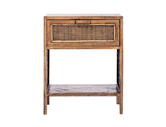 GALILEO 1 DRAW BEDSIDE TABLE IN MINDI WOOD