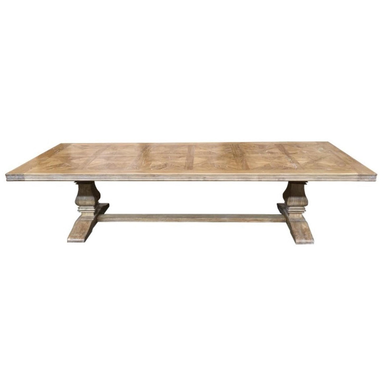 THE ROYALE KENSIT PARQUETRY TOP RECYCLED ELM DINING TABLE 320CM