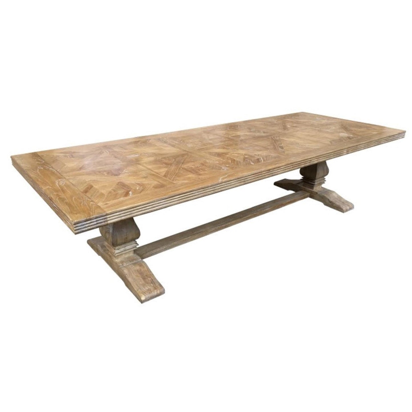 Online Dining Package  Table with 8 White Oak Cross Back Chairs