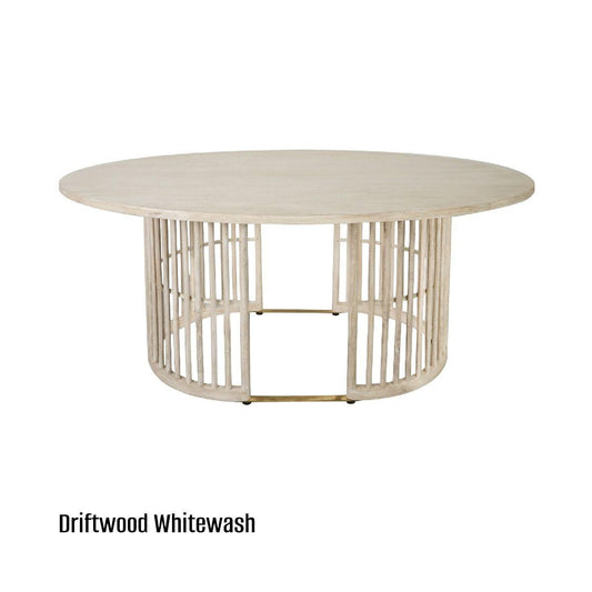 MARLEY MANGO WOOD OVAL DINING TABLE WHITE DRIFTWOOD