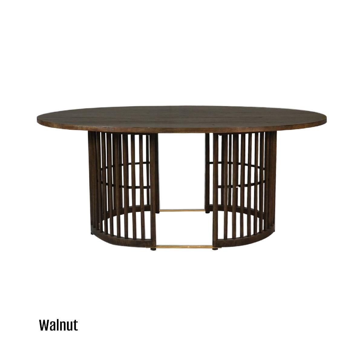 MARLEY MANGO WOOD OVAL DINING TABLE WALNUT