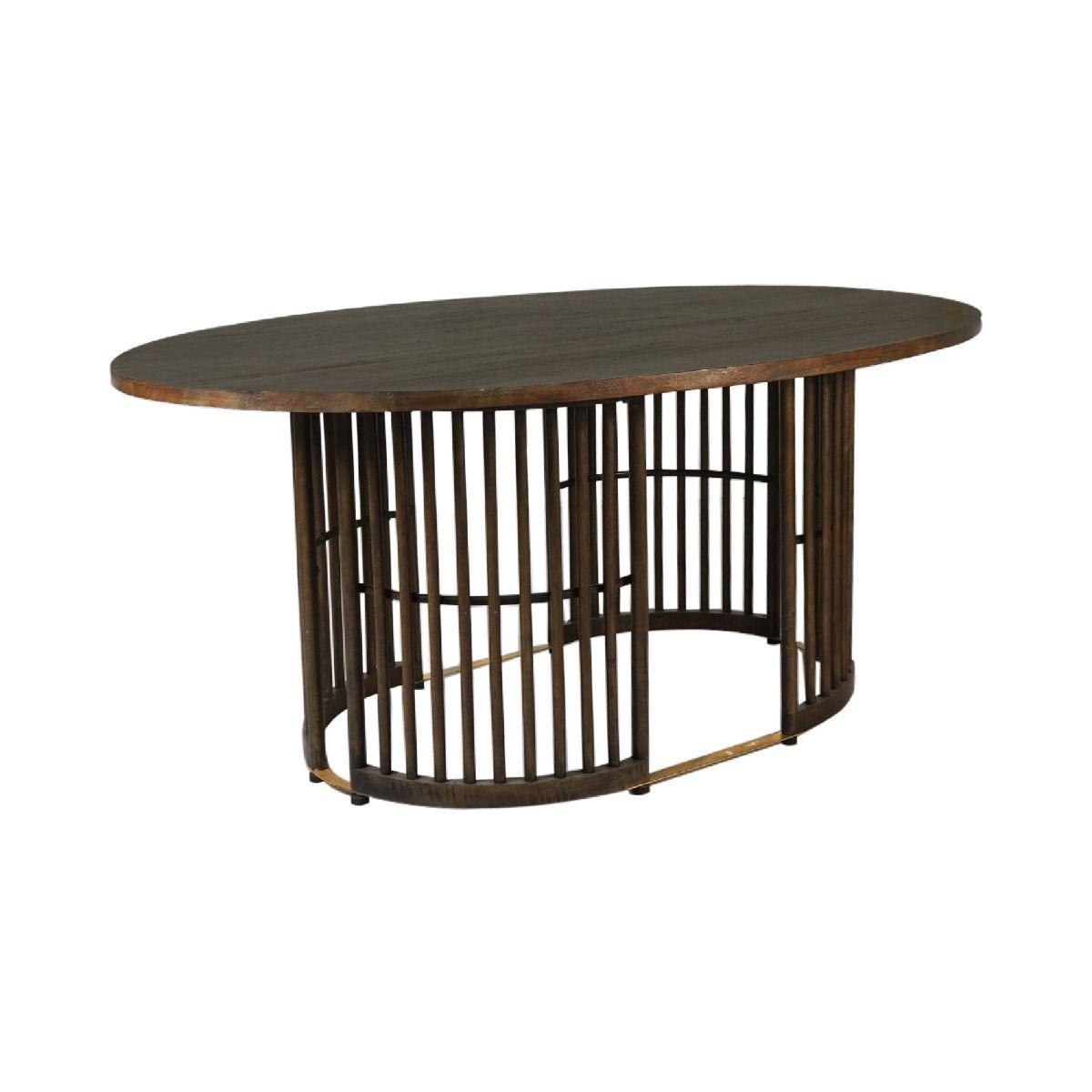 MARLEY MANGO WOOD OVAL DINING TABLE WALNUT