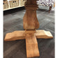 RHIANNON ROUND DINING TABLE IN RECYCLED ELM 120CM DIAMETER + 4 RIO DINING CHAIRS IN FLAXEEN - MyChocolateWood