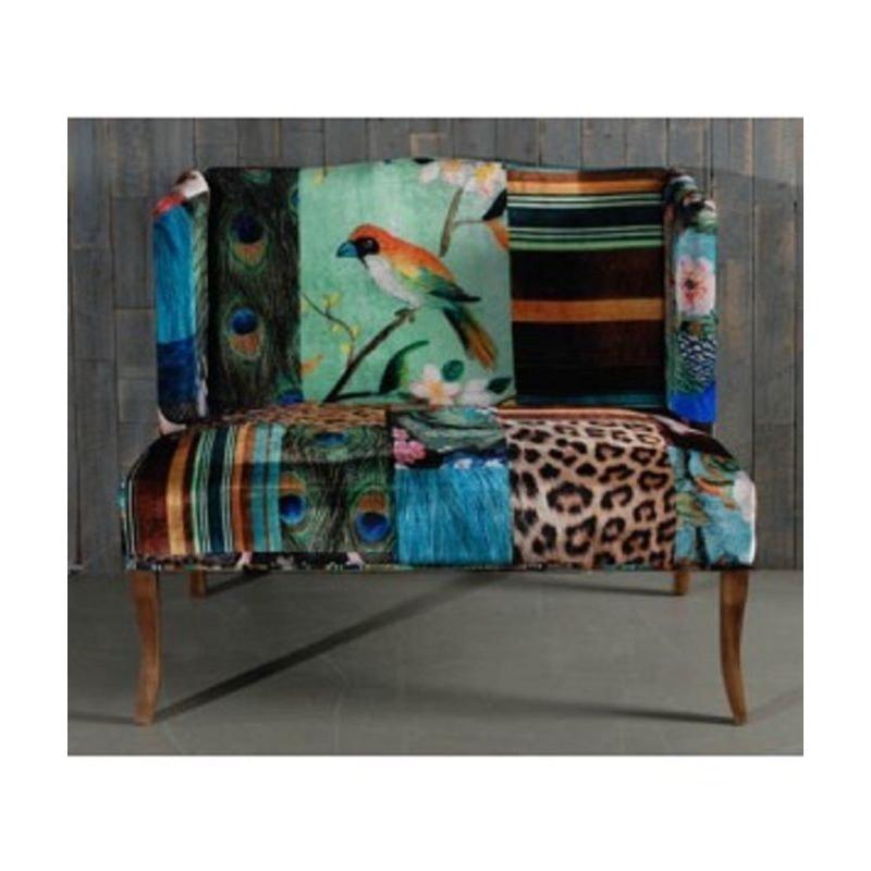 IMOGEN LOVESEAT SOFA SETTEE COUCH LUXE EUROPEAN DESIGN BIRD PATTERN CHAIR - MyChocolateWood